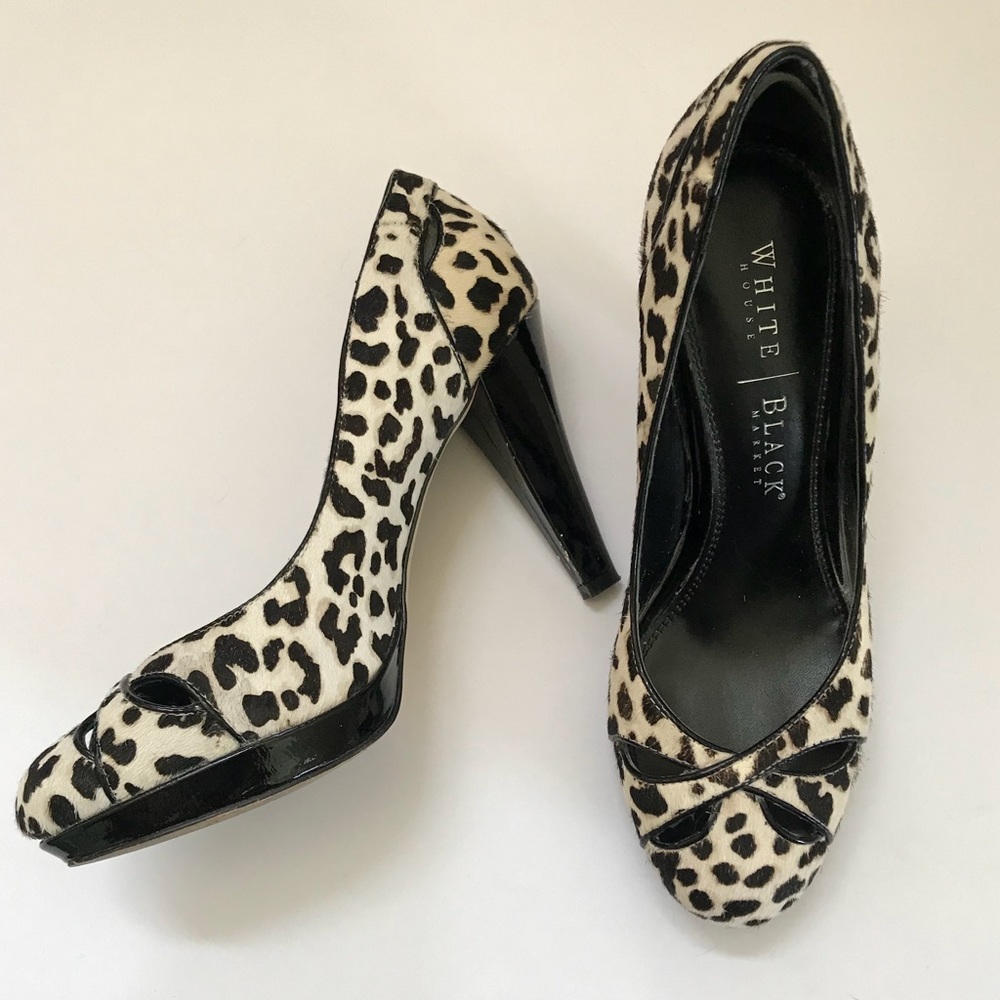 WHITE HOUSE BLACK MARKET Animal Print Heels - Picture 3 of 10
